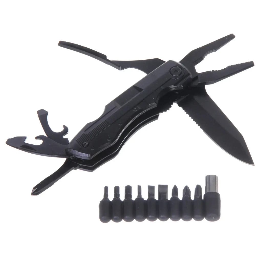 Мультитул на базе пассатижей 6 предметов, 9 бит, 11см P2-41, в чехле