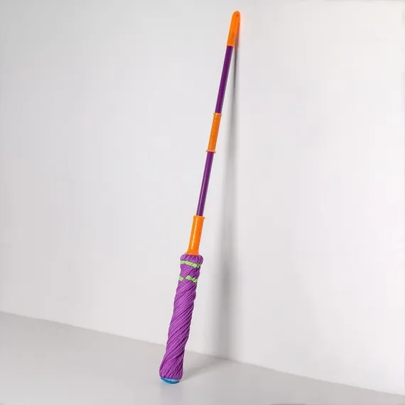 Швабра для мытья пола с отжимом Доляна, насадка из микрофибры, металлическая ручка 117 см, цвет МИКС