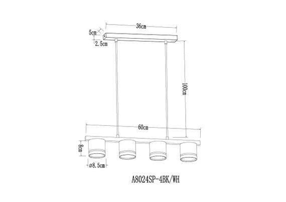Подвесная люстра Arte Lamp Legacy A8024SP-4WH