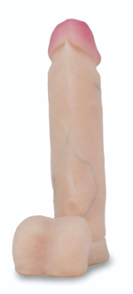 Женский пояс-трусики c 2 насадками и вагинальной пробкой WOMAN LONG (Цвет: телесный с черным)