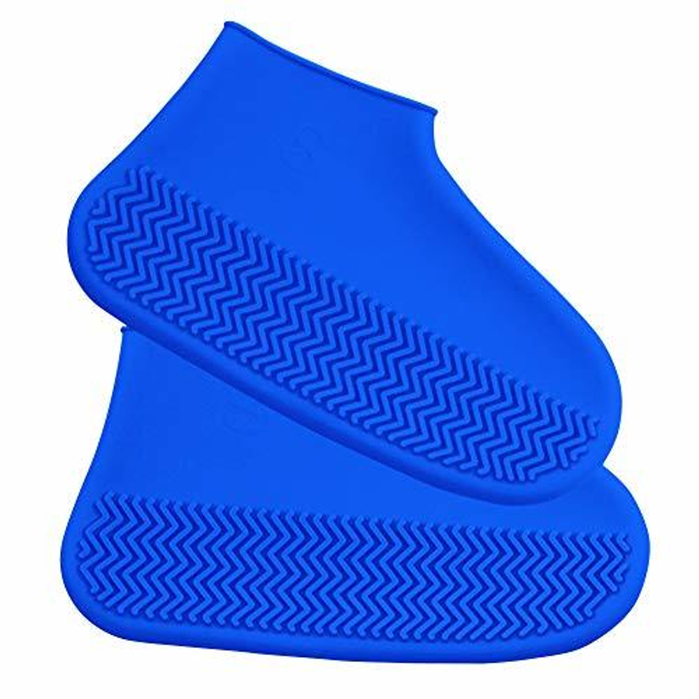 Многоразовые бахилы синие Shoescondom (толстый силикон)
