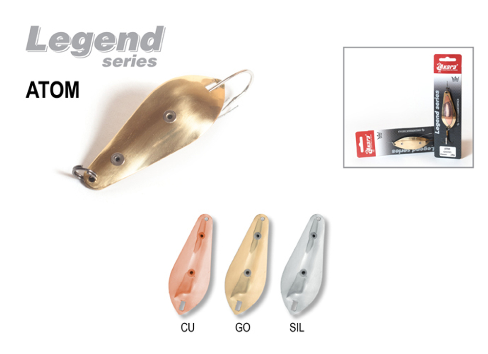 Блесна незацепляйка Akara Legend Atom один крючок 70 мм 15 гр. Go