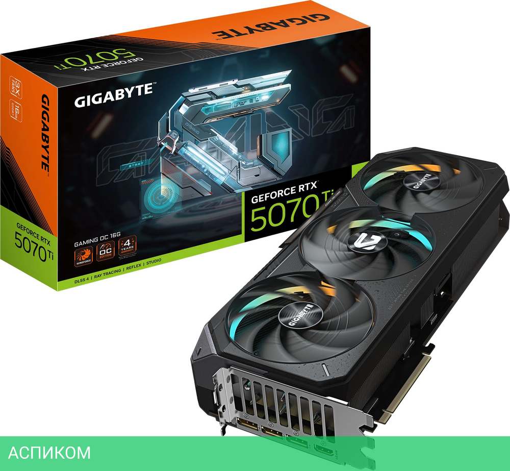 Видеокарта Gigabyte GeForce RTX 5070TI Gaming OC 16Gb GDDR7 (GV-N507TGAMING OC-16GD 1.0)