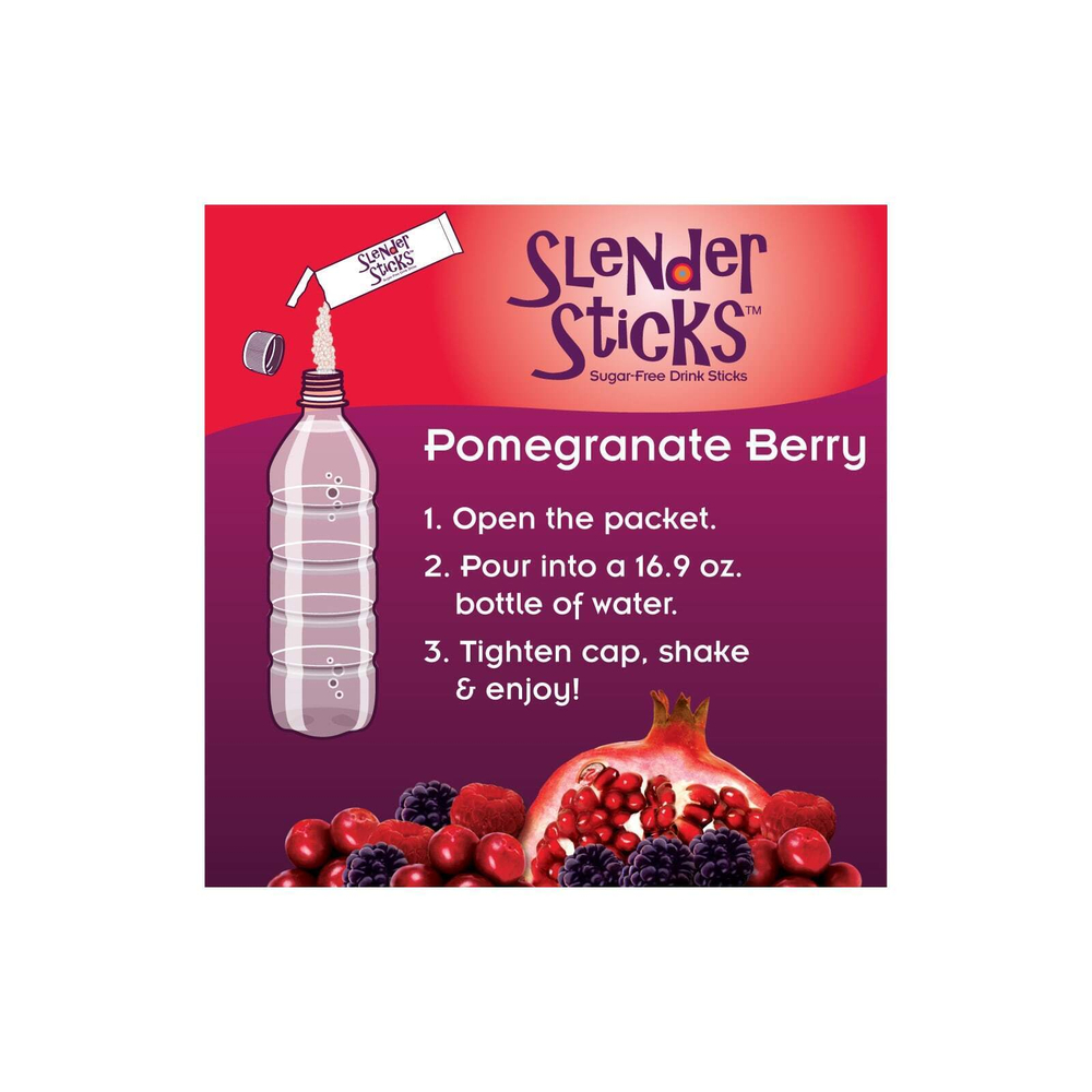 NOW Foods, Real Food, Slender Sticks, со вкусом граната и ягод, 12 стиков, по 4 г (0,14 унции)