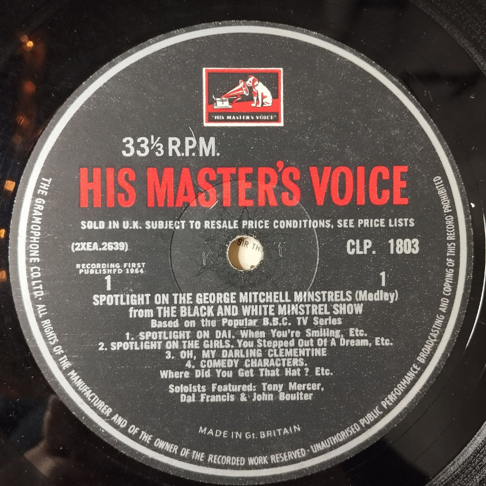 Винтажная виниловая пластинка LP Spotlight On The George Mitchell Minstrels (UK 1964)