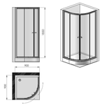 Душевое ограждение GALLERY, 90x90x185, профиль хром, стекло прозрачное, ST-GALL0909-NTRCR-185