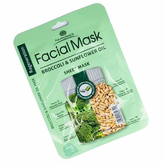 Maska \ Маска \ Mask FACIAL MASK BROCCOLI &amp; SUNFLOWER OIL SHEET MASK