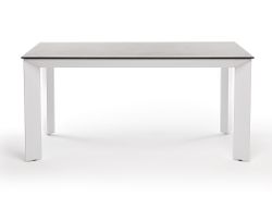 "Венето" обеденный стол из HPL 160х80см, цвет "серый гранит", каркас белый