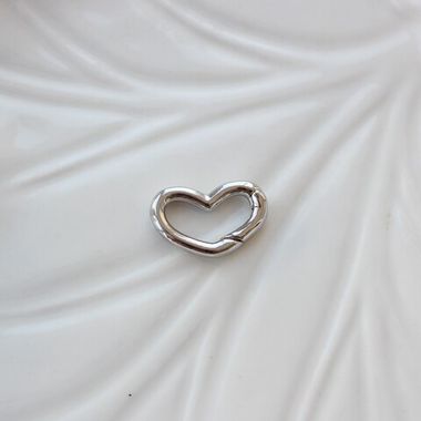 УЦЕНКА!!! Замок карабин в форме сердца, 17*11 мм, родий У087