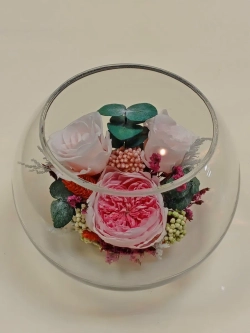 Натуральные пионы в стекле, вакуум