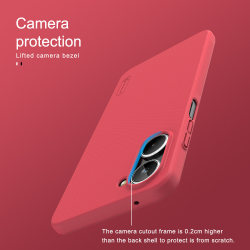 Тонкий чехол красный цвета от Nillkin для смартфона Realme 10 4G, серия Super Frosted Shield
