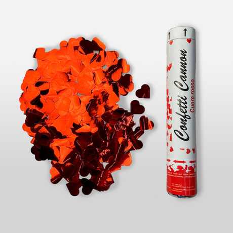 Пневмохлопушка 30см Сердца Красные