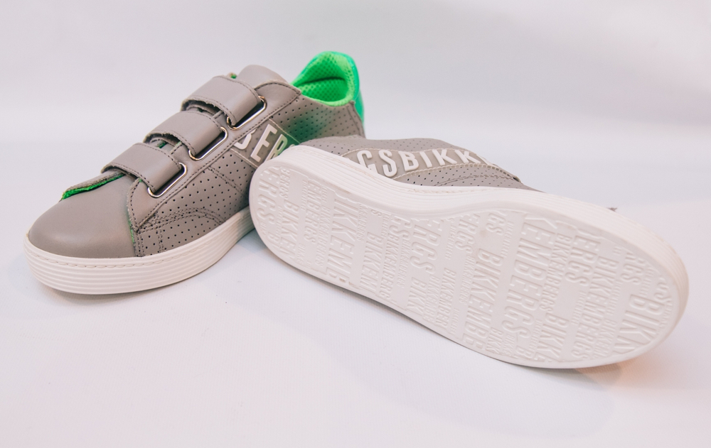 Полуботинки спортивные BIKKEMBERGS shoes Серый/Зеленая пятка (Мальчик)