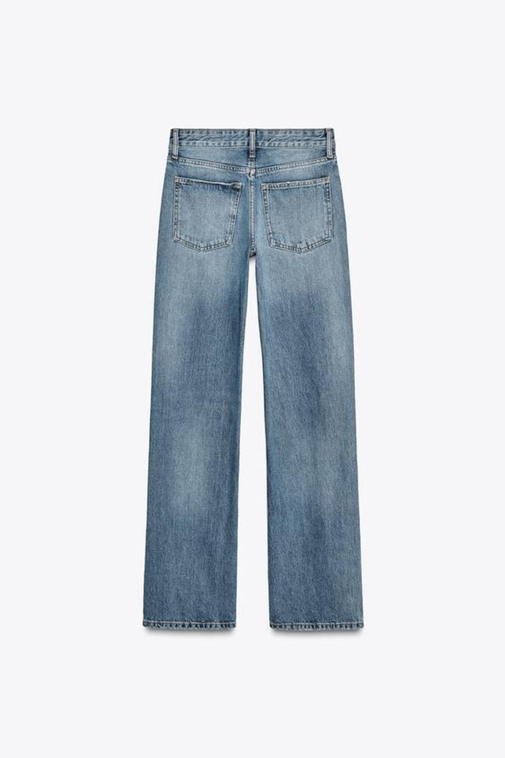 ZARA ДЖИНСЫ TRF WIDE LEG СО СРЕДНЕЙ ПОСАДКОЙ, СИНИЙ