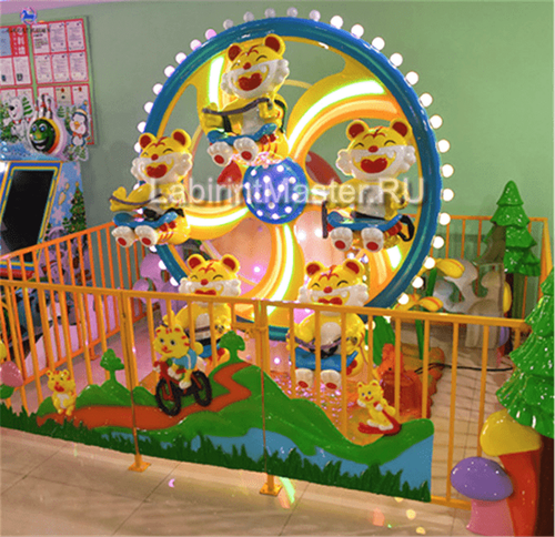 Электрическая Аттракцион карусель «Веселые тигрята», 3,6×2,8×2,7 м