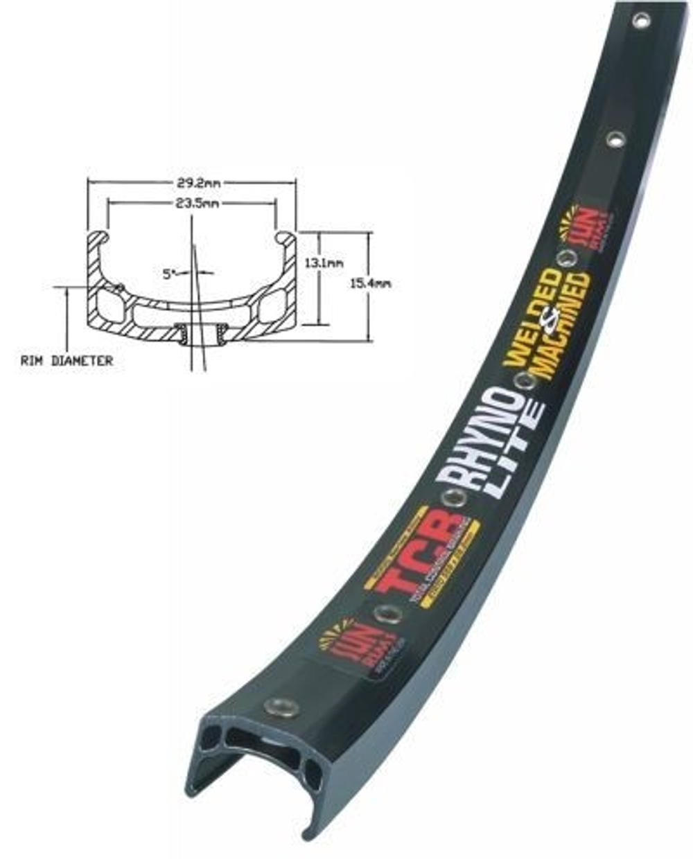 Обод 26" SunRingle Rhyno Lite (DitchWitch) 36H Клепаный Черный