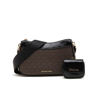 Кожаная сумка через плечо + поясная сумка Michael Kors - коричневый(32F3GJ6C8B)