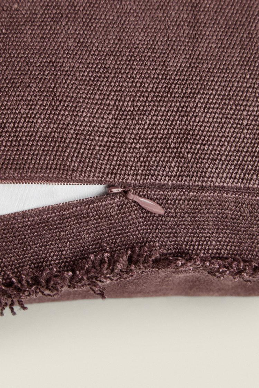 ZARA HOME ЛЬНЯНОЙ ЧЕХОЛ ДЛЯ ДЕКОРАТИВНОЙ ПОДУШКИ, ЦВЕТ БУРГУНДСКОГО ВИНА