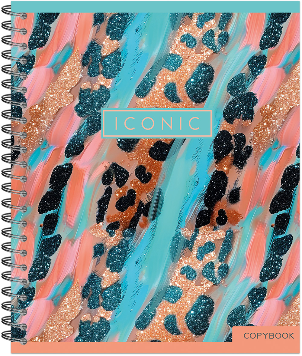 Тетрадь общая 96 л., PASTEL GOLD LEOPARD, обложка-мелов.картон+сплошной УФ-лак, металлический гребень