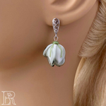 LEFIREL' Серьги серебряные женские "Динала" с цветами из муранского стекла / ювелирные украшения из родированного серебра 925