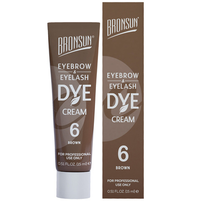 Крем-краска для бровей и ресниц BRONSUN, цвет коричневый #6, 15 мл