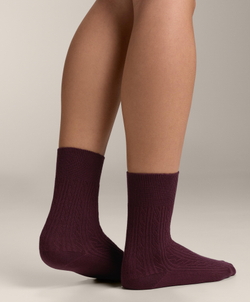OYSHO Три пары классических носков из смесового хлопка, винный