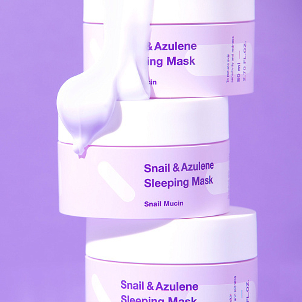 Tiam Snail & Azulene Sleeping Mask маска успокаивающая ночная для лица c азуленом и муцином улитки