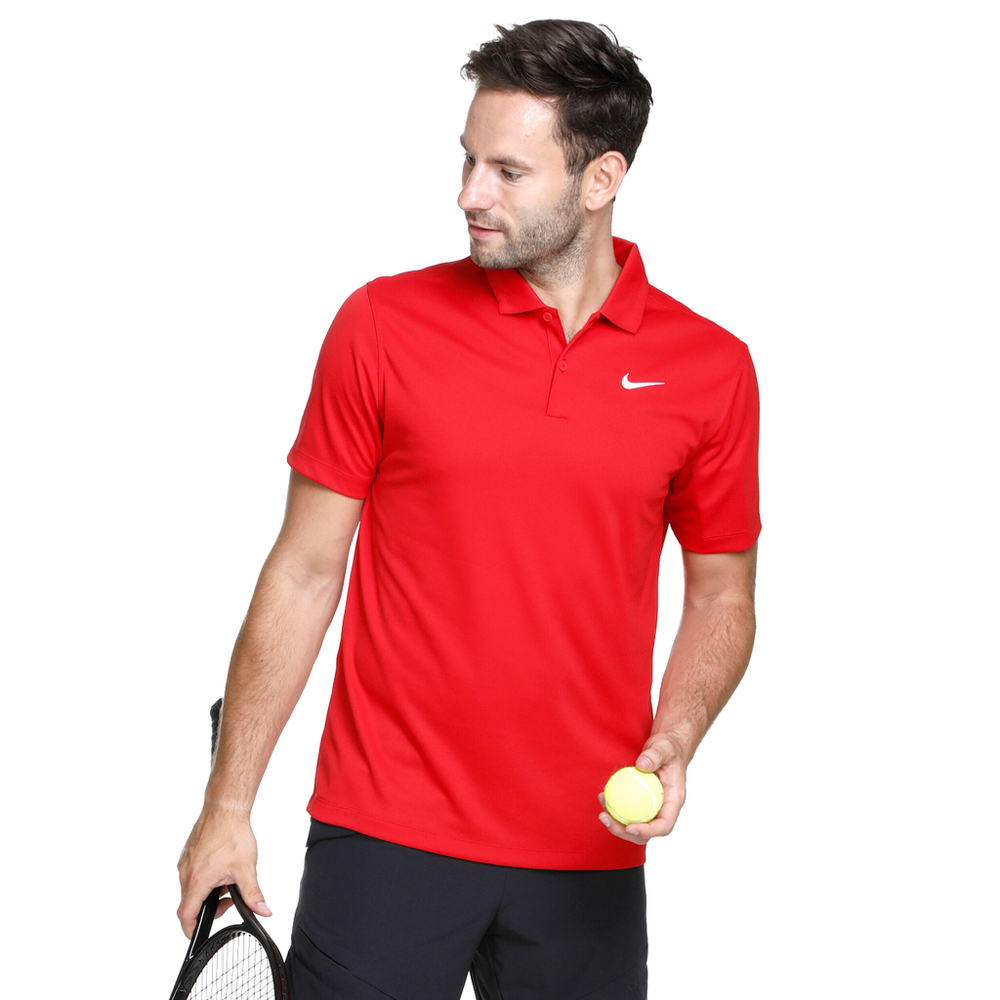 Мужское теннисное поло Nike Dri-Fit Solid Polo Men - Red