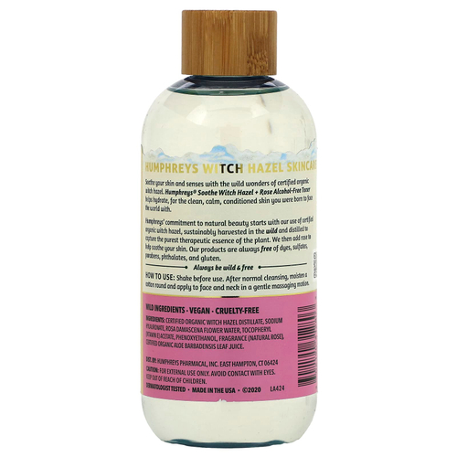 Humphreys, Witch Hazel, тоник без спирта с розой, успокаивающий, 236 мл (8 жидк. унц.)