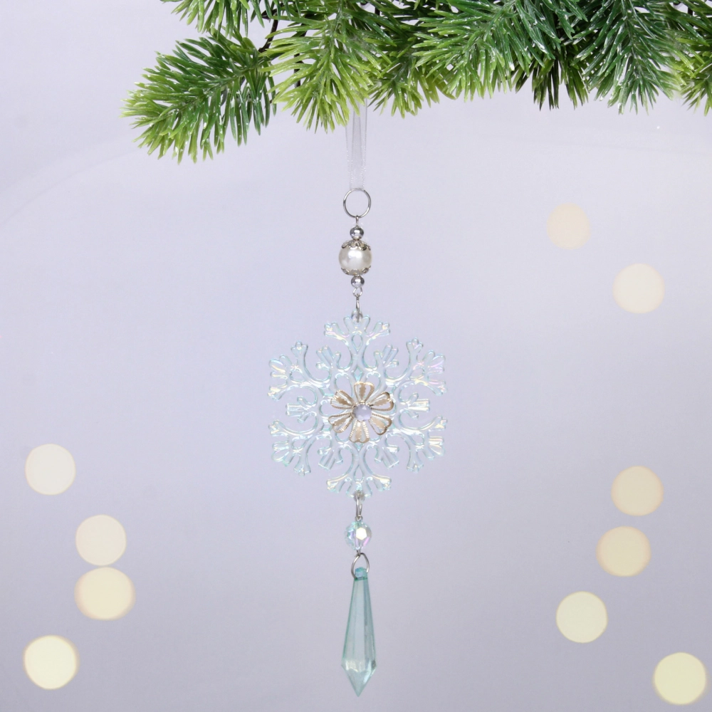 Подвеска «Ледяная снежинка» 8,5*20 см, Зелёный
