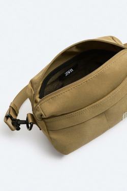 ZARA СУМКА ИЗ ТКАНИ, БЕЖЕВЫЙ