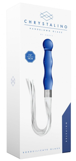 Синий анальный стимулятор-плеть Whipster с белыми хвостами (Цвет: синий с белым)