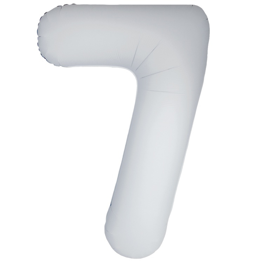 Шар фольгированный Цифра 7 101 см (Белый)