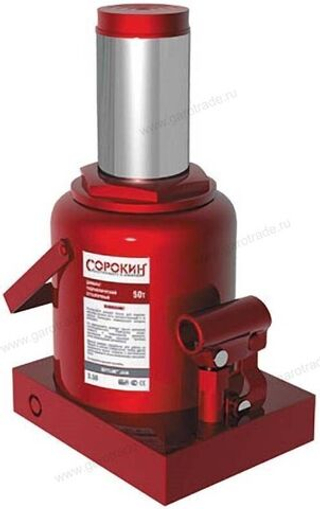 Домкрат бутылочный Г/п 50 т Высота подъема от 300 до 480 мм Ход штока 180 мм Масса 33 кг 3.50