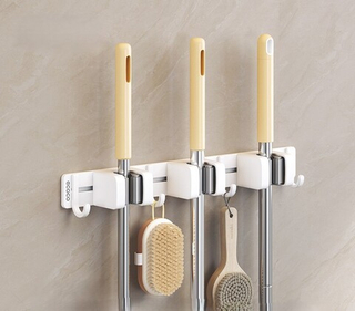 Настенный держатель для швабры без сверления 3 в 1