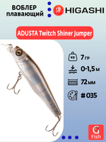 Воблер ADUSTA Twitch Shiner Jumper 72F 7гр #046 Yellow Chart