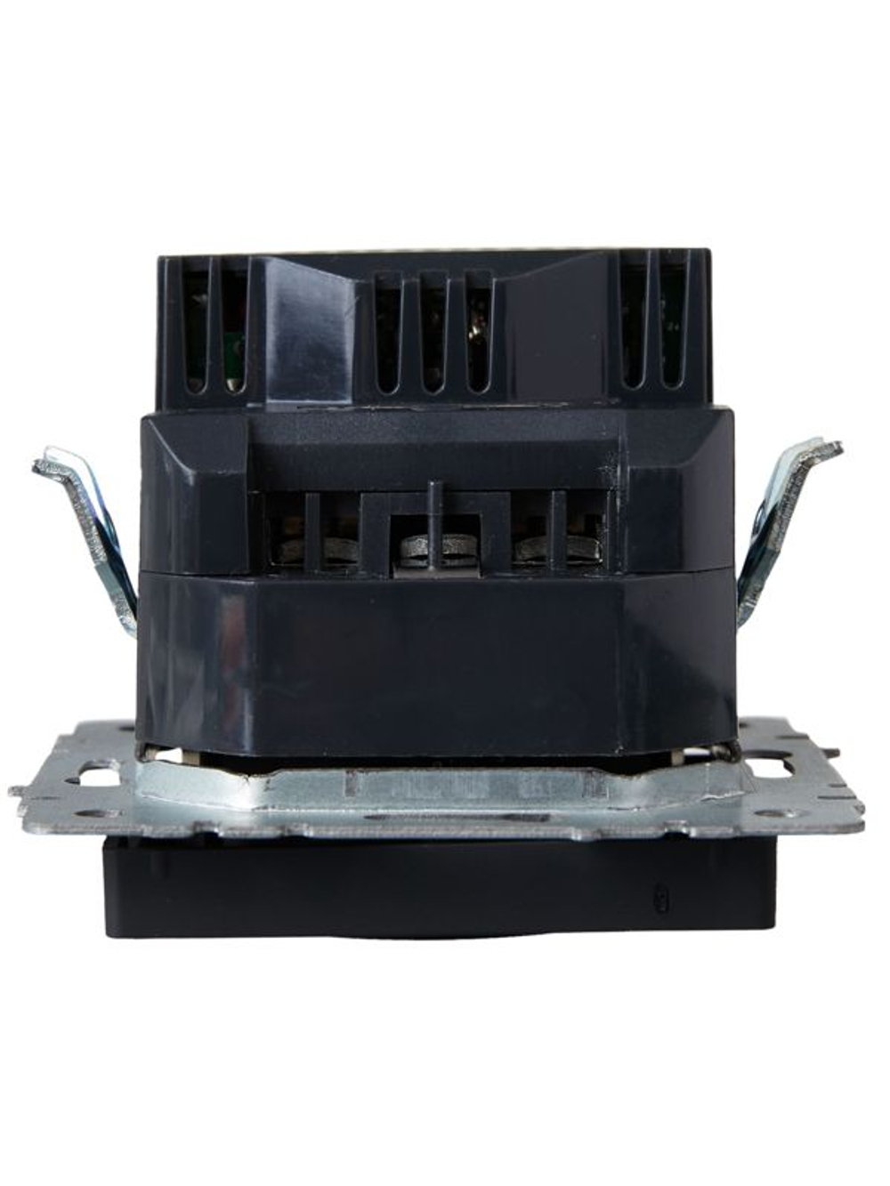 Розетка BRITE РЮш10-1-БрГ 16А с USB A+A 2.1А с заземл. защ. шторки механизм графит IEK BR-R14-16-U21-D21-K53