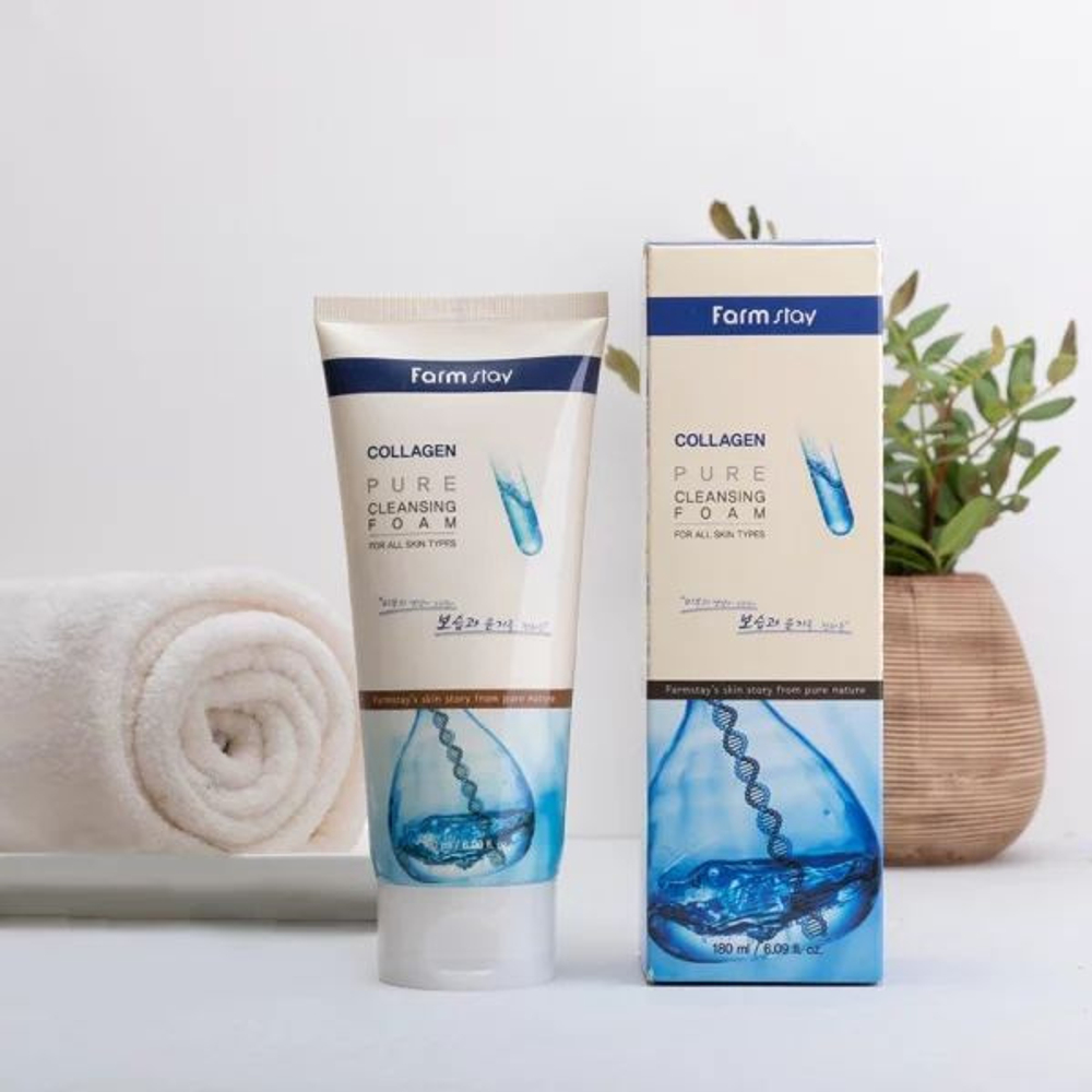Пенка для лица коллагеновая FarmStay COLLAGEN PURE CLEANSING FOAM 180 мл