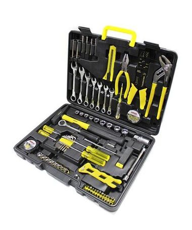 Набор инструментов 555 пр.1/4'' 3/8''(5-19мм, ключи:10-17мм,шарнирно-губцевый инстр.,отвертки,биты,молоток, ключи 6-е Г-обр.-е,расходник) WMC TOOLS WMC-30555