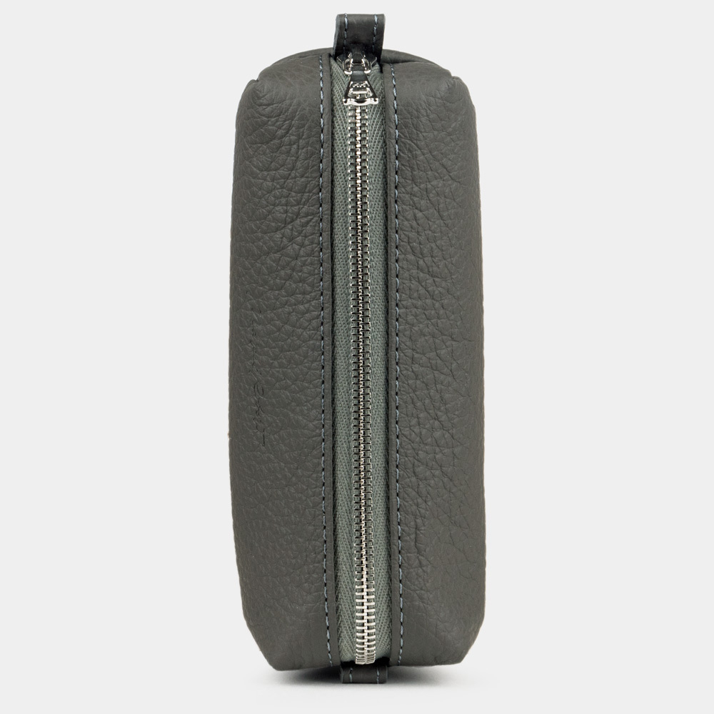 Ключница кожаная Coffre серого цвета