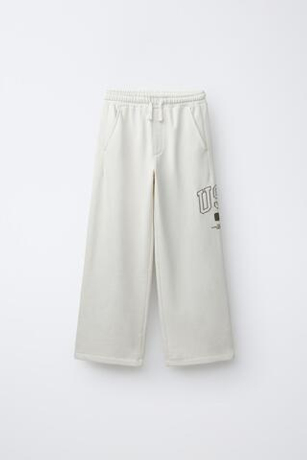 ZARA БРЮКИ WIDE LEG JOGGING ИЗ МЯГКОЙ ТКАНИ, ЭКРЮ