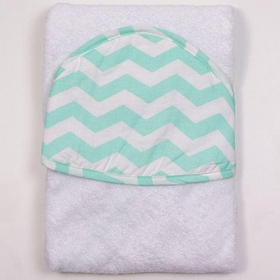 Полотенце-уголок топотушки М5-7 махра 100*75 см зиг-заг бирюзовый