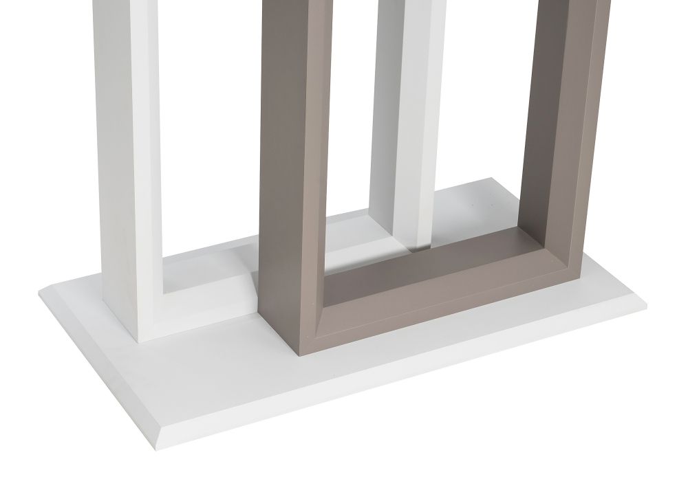 Стол на тумбе Санса 140(180)х80х76 грей / белая шагрень / грей