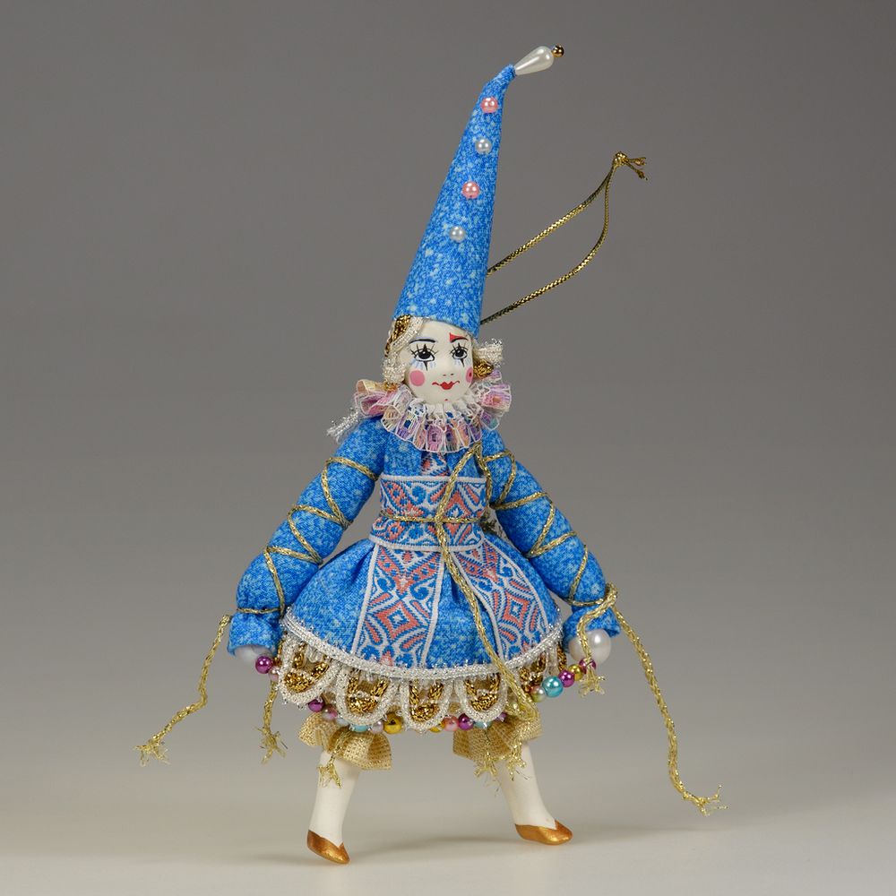 Ёлочная игрушка Клоунесса в высоком колпачке