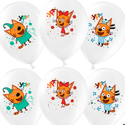 Воздушный-Шар-(30-см)-Три-Кота,-пастель