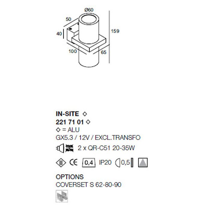 Настенный светильник Delta Light 221 71 01 ALU