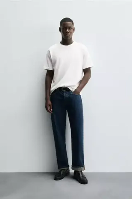 ZARA НАБОР ИЗ 3 БАЗОВЫХ ФУТБОЛОК MEDIUM WEIGHT, БЕЛЫЙ
