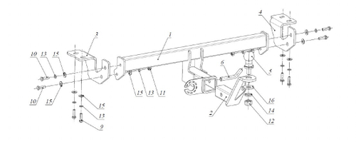 Фаркоп Бизон на Toyota Prius FA 0851-E (с 2009 по 2011 г.в.) (паспорт и сертификат в комплекте)(без электрики)