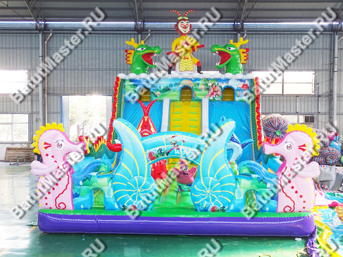 Коммерческий надувной батут "Затерянный остров" 14*7*7 м