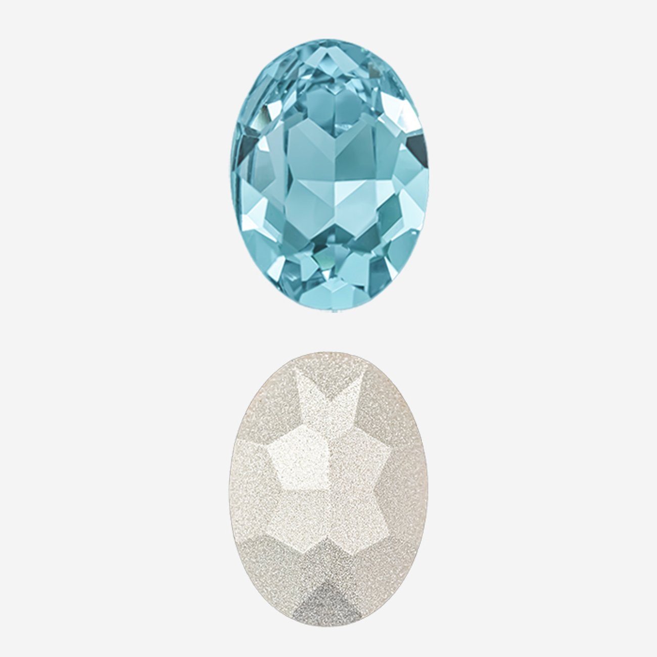 Кристалл Овал (Oval Fancy Stone), оттенок "Аквамарин"/"Aquamarine", 18*13мм